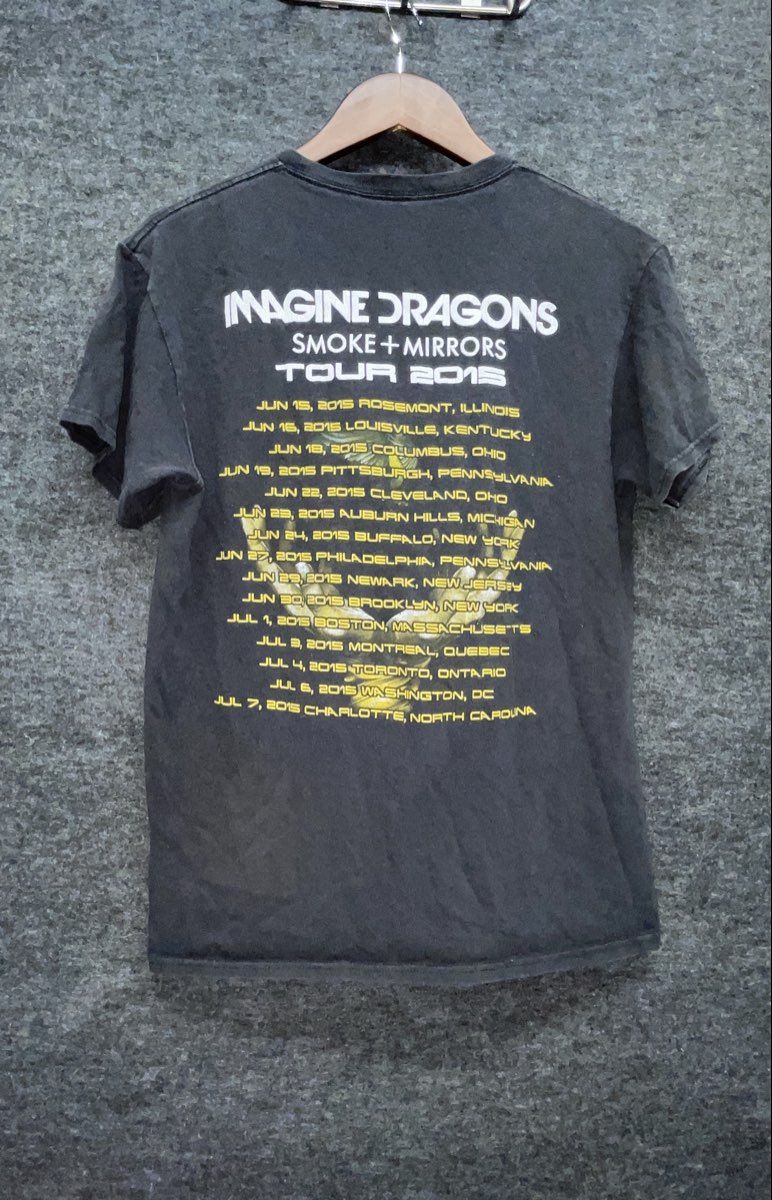 Imagine Dragons Smoke + Mirrors Tour 2015 T-Shirt North American Dates Sz M