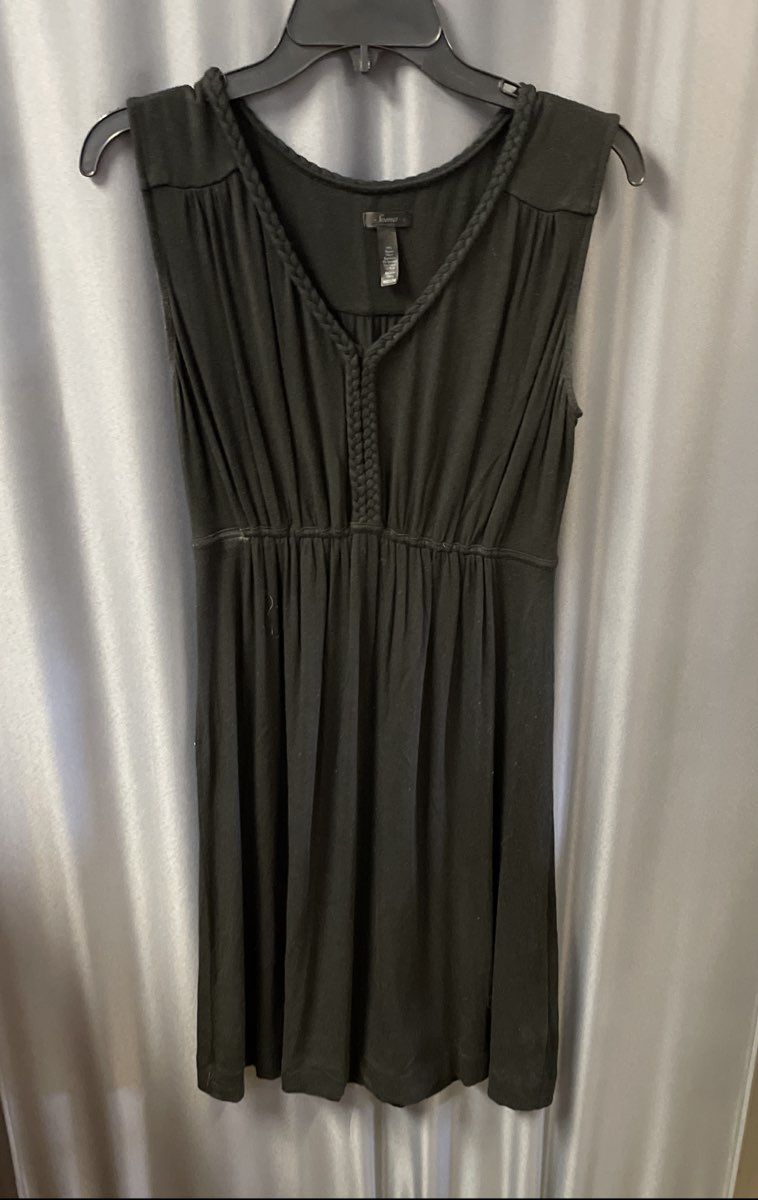 Soma Women's Black Braided Neck Bamboo Blend Empire Waist Sleep Dress Sz M