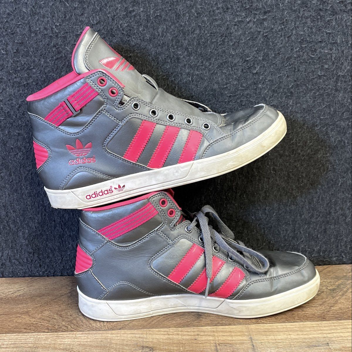 Adidas NEO SE Daily QT Mid Silver Pink Metallic Sneakers Women's Size 8