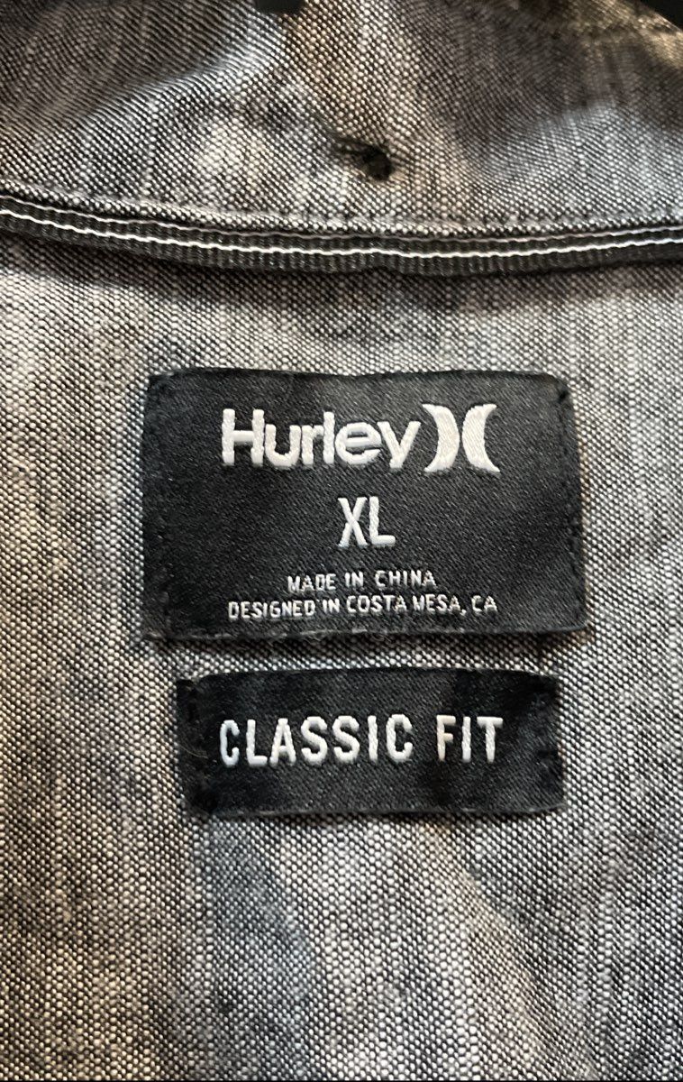 Hurley Men's Gray OAO 2.0 Short Sleeve Cotton Classic Fit Shirt Sz XL NWT