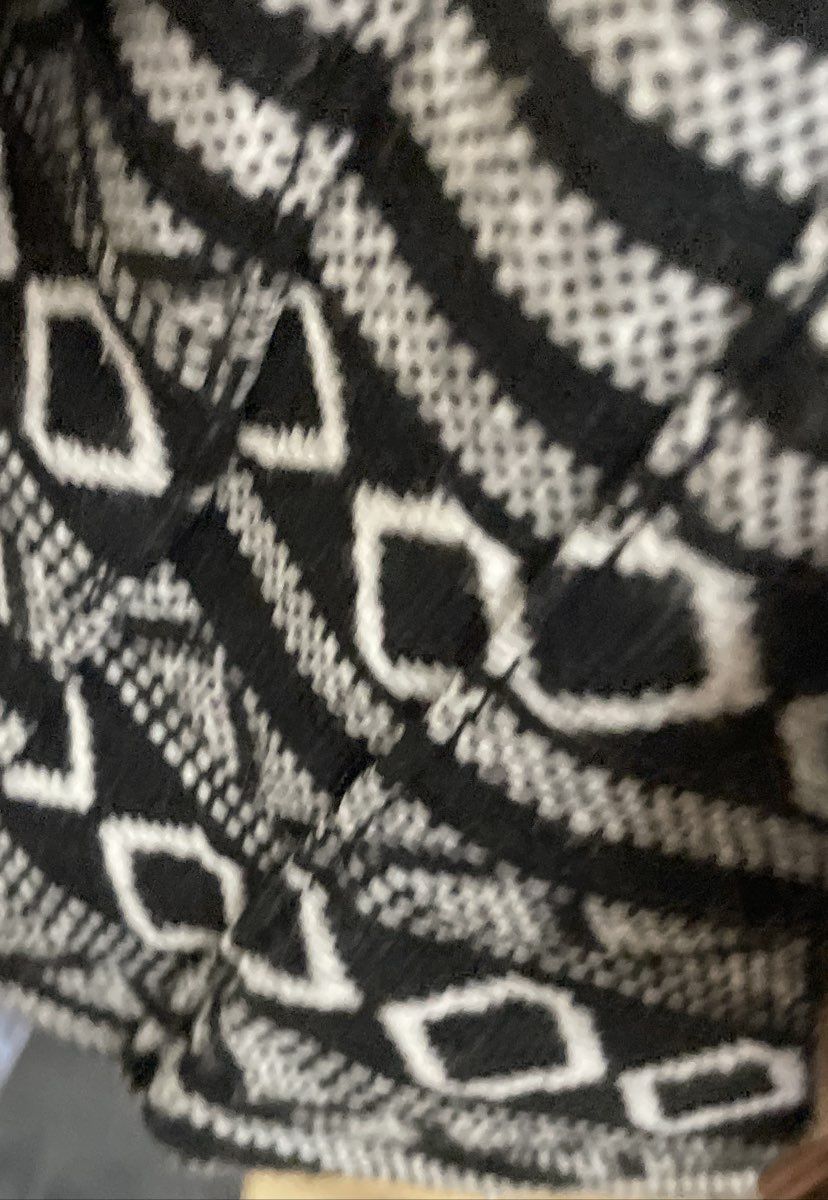 Golden Bay Co Black White Geometric Woven Belize Backpack Large NWT
