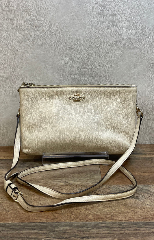 Coach White Leather Double Zip Crossbody Bag F38273 & Pink Wallet Lot of 2