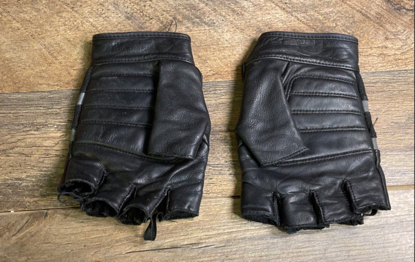 Harley-Davidson Centerline Fingerless Leather Motorcycle Gloves Reflective