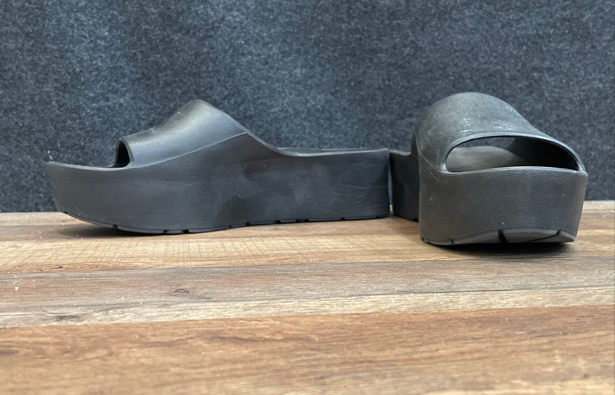 Lemon Jelly Black Matte Platform Slide Sandals Women's Size 41 EU