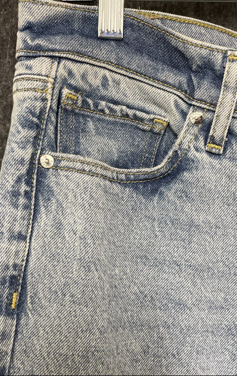 Express Women's '70s Flare Mid Rise Light Wash Blue Denim Jeans Sz 8R