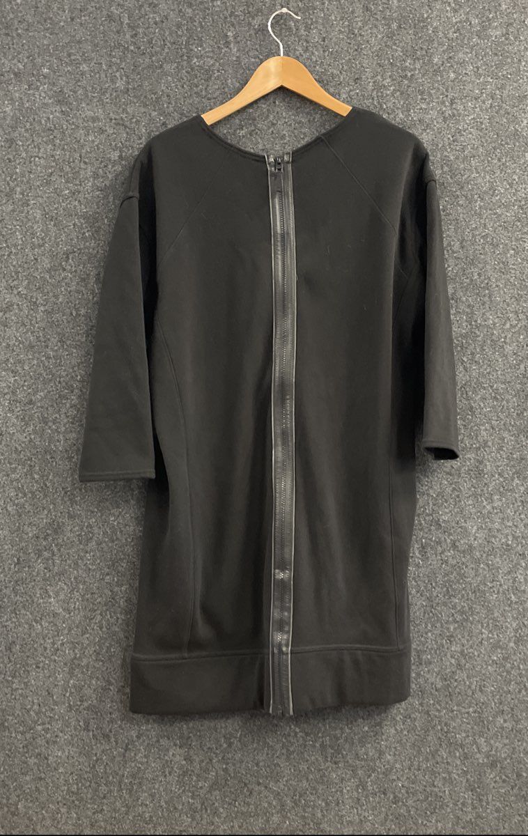 Athleta Women's Black Cozier Full Back Zip Fleece Lined Pocket Dress Sz M