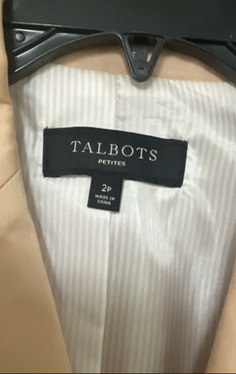 Talbots Petites Women's Peach Cotton Blend 3-Button Blazer Sz 2P