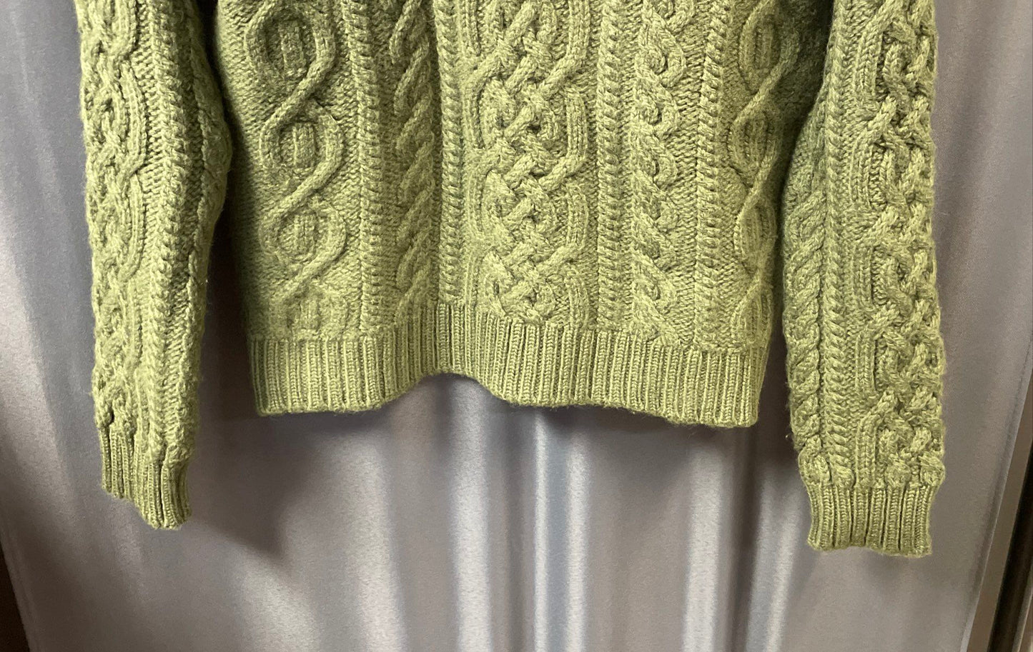 Paul James Men's Green Cable Knit Wool Turtleneck Sweater Made in England Sz S