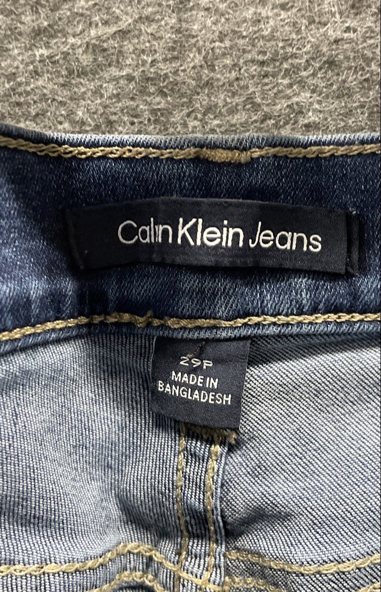 Calvin Klein Jeans Women's Blue Petite Stretch Slim Tapered Denim Jeans Sz 29P