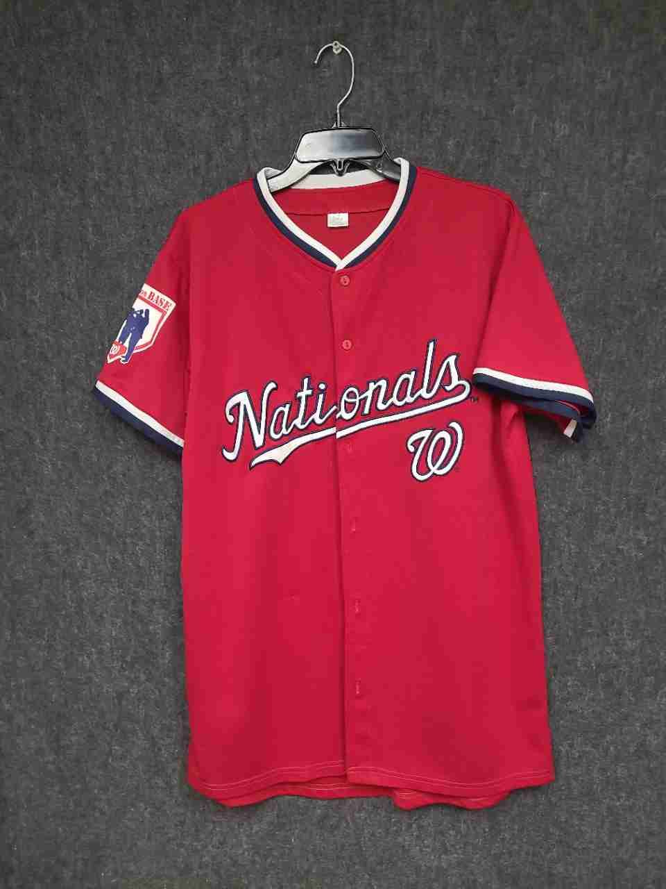 Washington Nationals Men's Red MLB Baseball Jersey Button Up Number 6 Size M