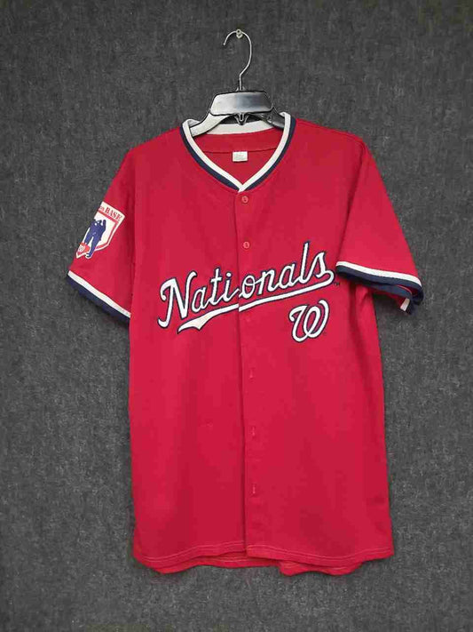 Washington Nationals Men's Red MLB Baseball Jersey Button Up Number 6 Size M