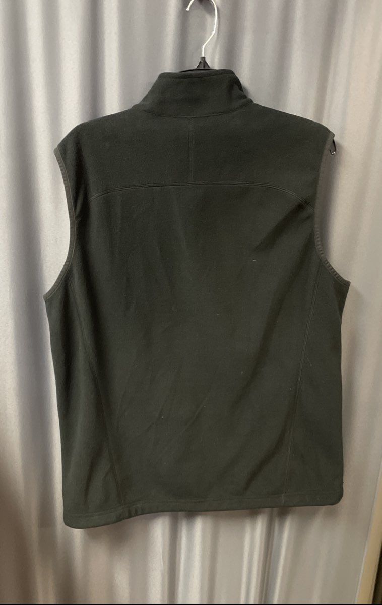REI Men's Black Full Zip Fleece Vest Grid Lined Outdoor Layer Sz L