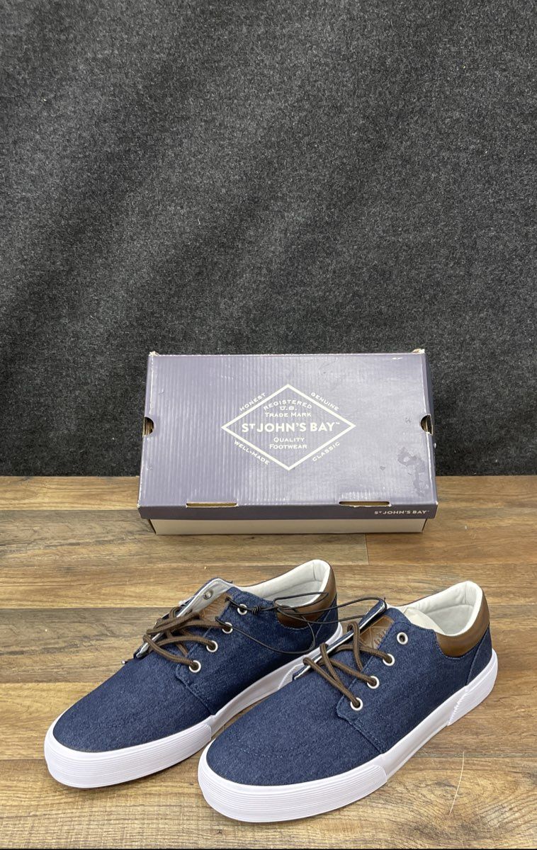 St. John's Bay Bryce Navy Denim Casual Men's Sneakers Size 10.5 DS NWT