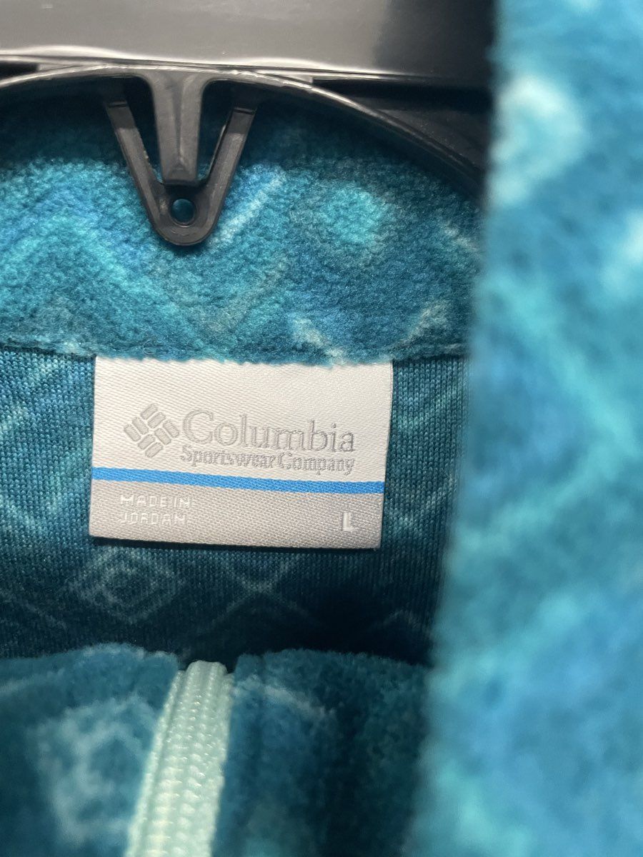 Columbia Women's Blue Geometric Print 1/4 Zip Glacial Fleece Jacket Sz L