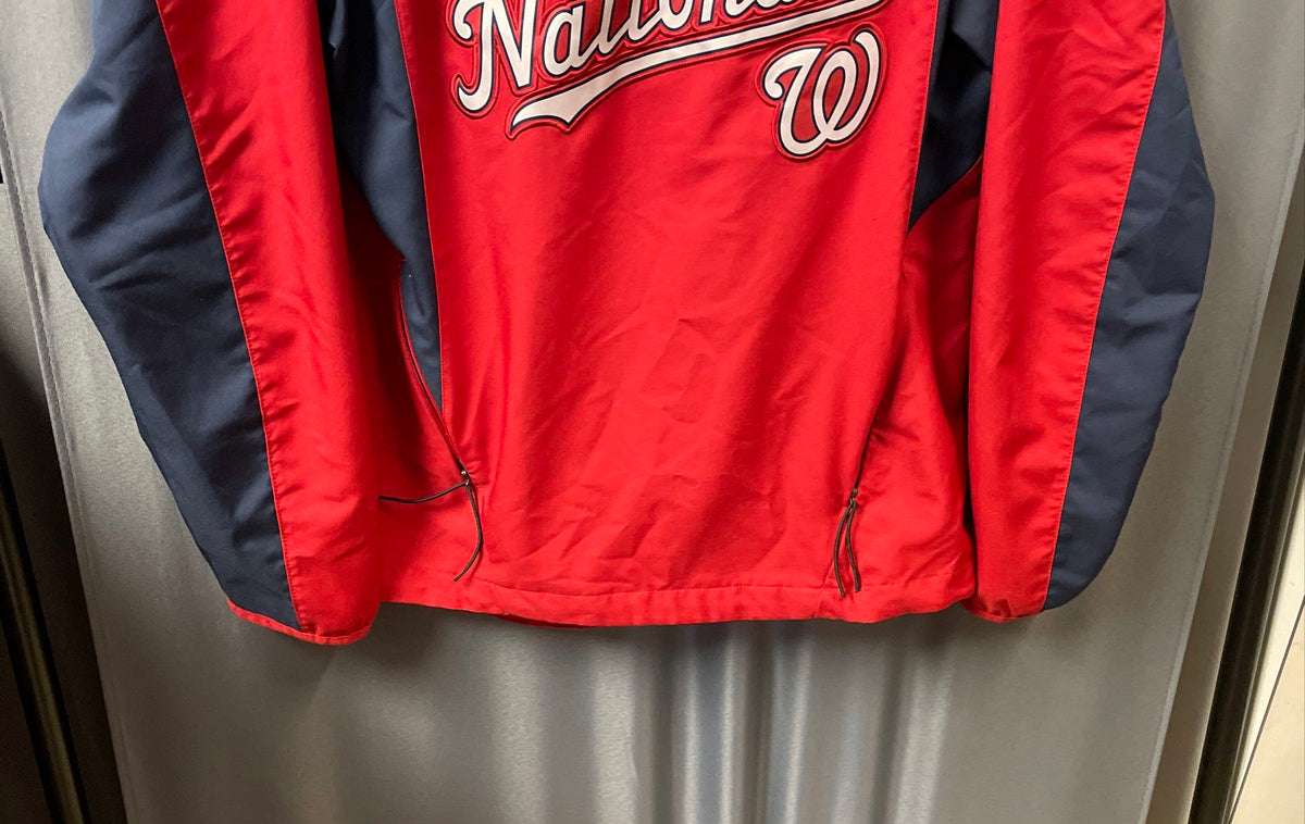Nike Men's Washington Nationals Warm-Up Pullover Red Navy Blue Logo Sz Small