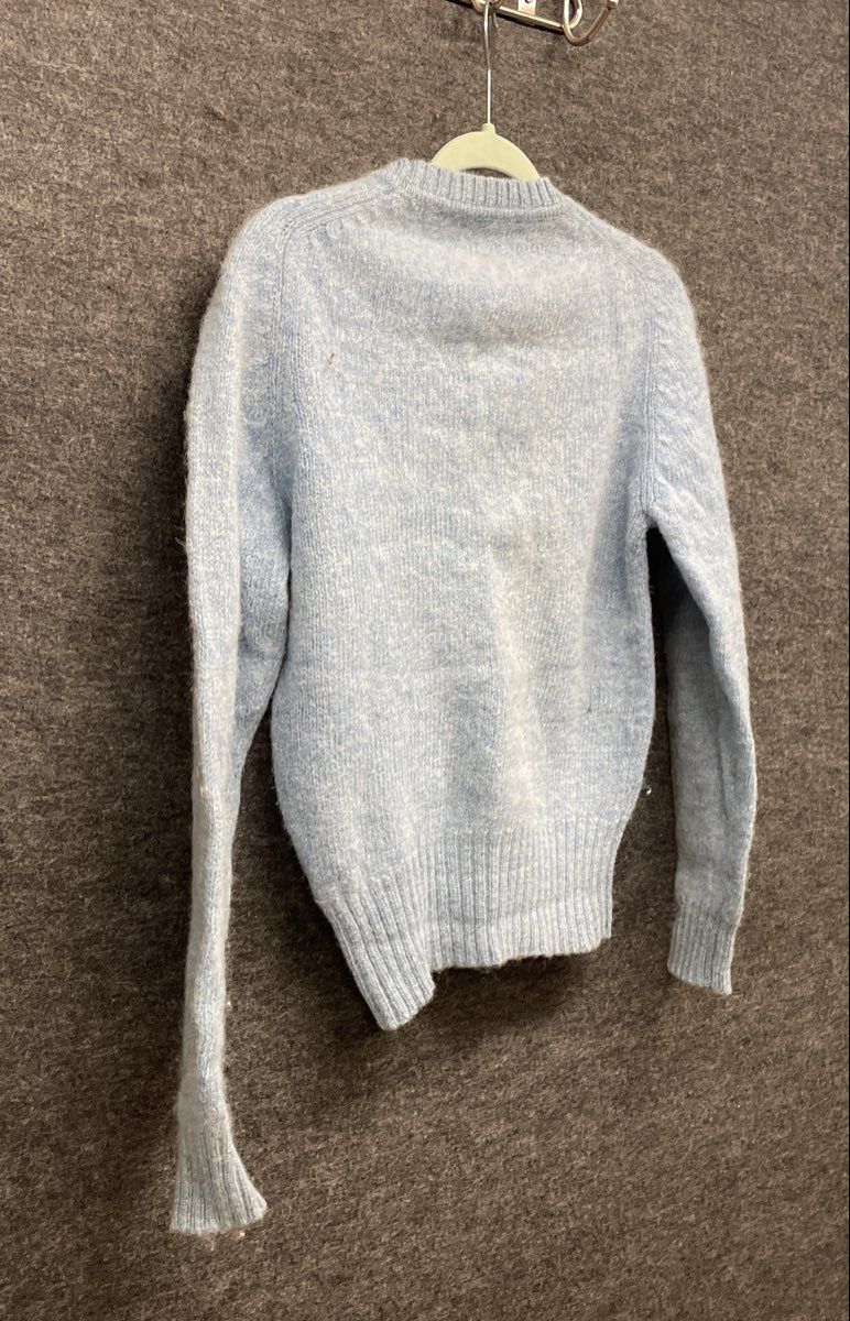Vintage 90s Andhurst Men's Light Blue 100% Shetland Wool Crewneck Sweater Sz M