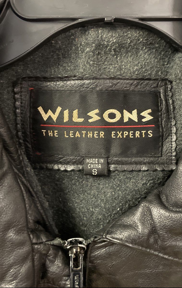 Vintage 90s Wilsons Leather Experts Men's Black Insulated Leather Jacket Sz S