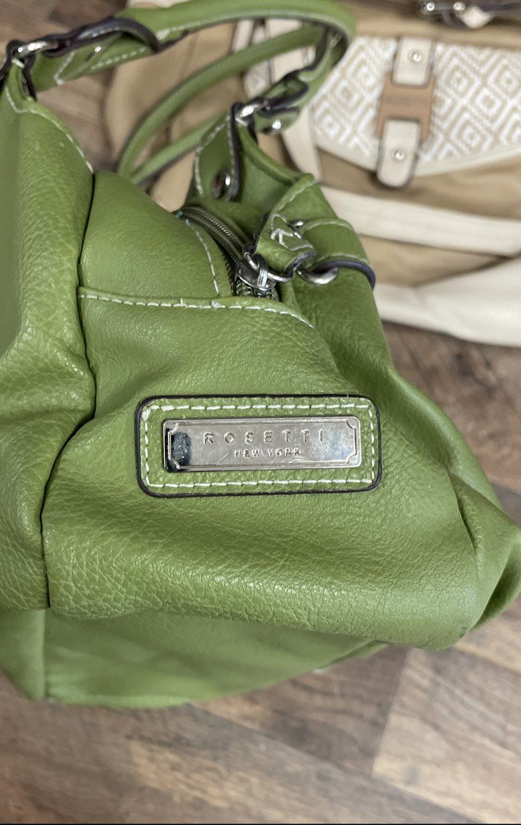 Rosetti Green Tan Faux Leather Shoulder Bag Handbag Lot of 2