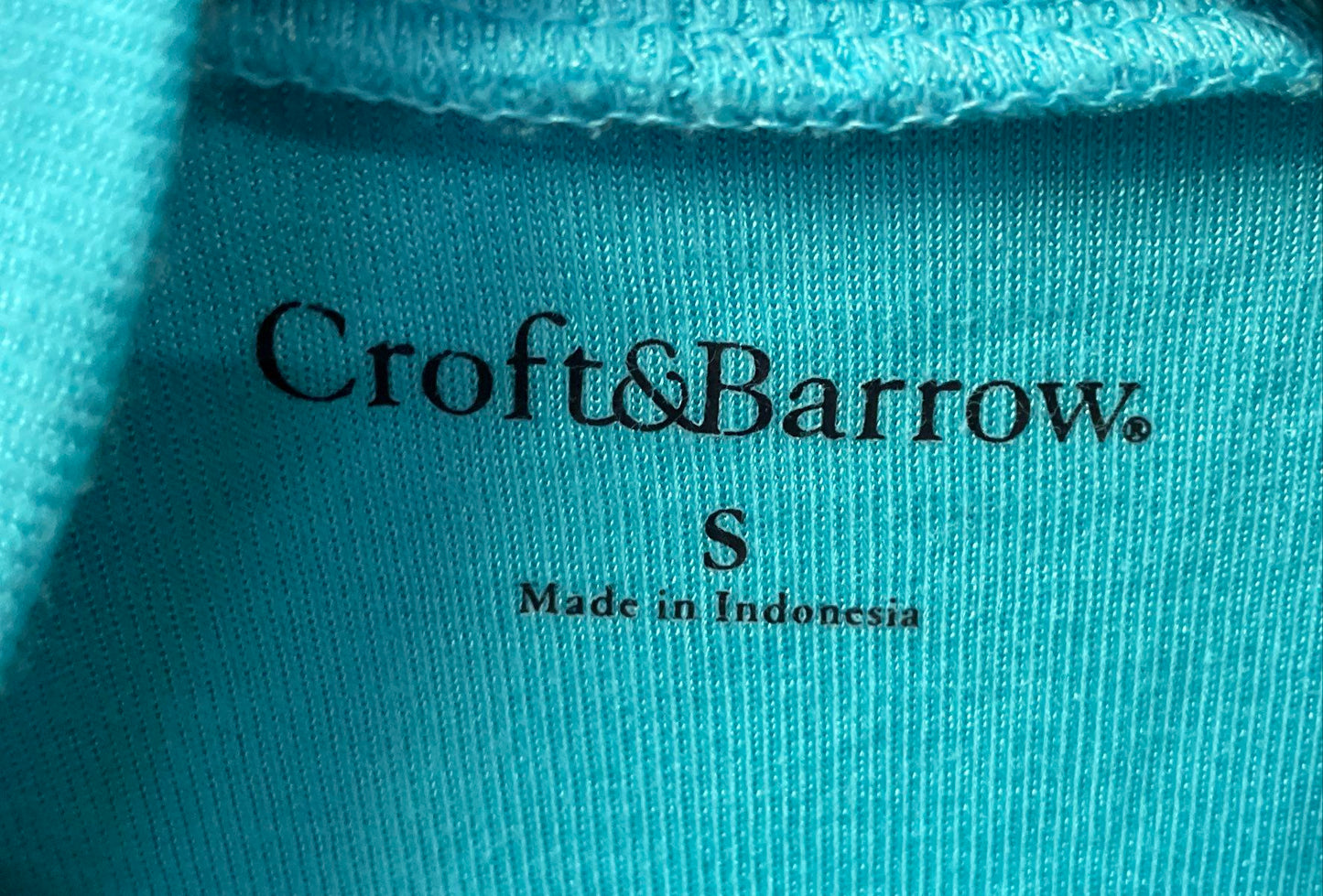 Croft & Barrow Women's Blue Mock Neck Sleeveless Tank Top Cotton Blend Sz S