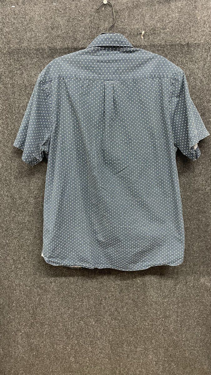 English Laundry Men's Blue Bowtie Pattern Short Sleeve Button Up Shirt Sz M