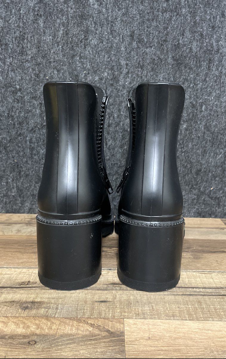 INC International Concepts Eadin Black Lug Sole Ankle Rain Boots Size 7M