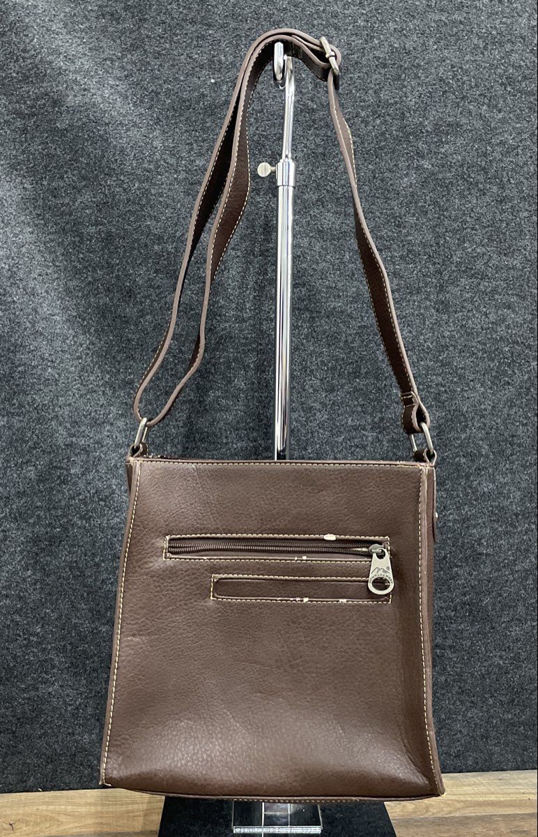 Montana West Brown Leather Studded Embroidered Western Crossbody Shoulder Bag