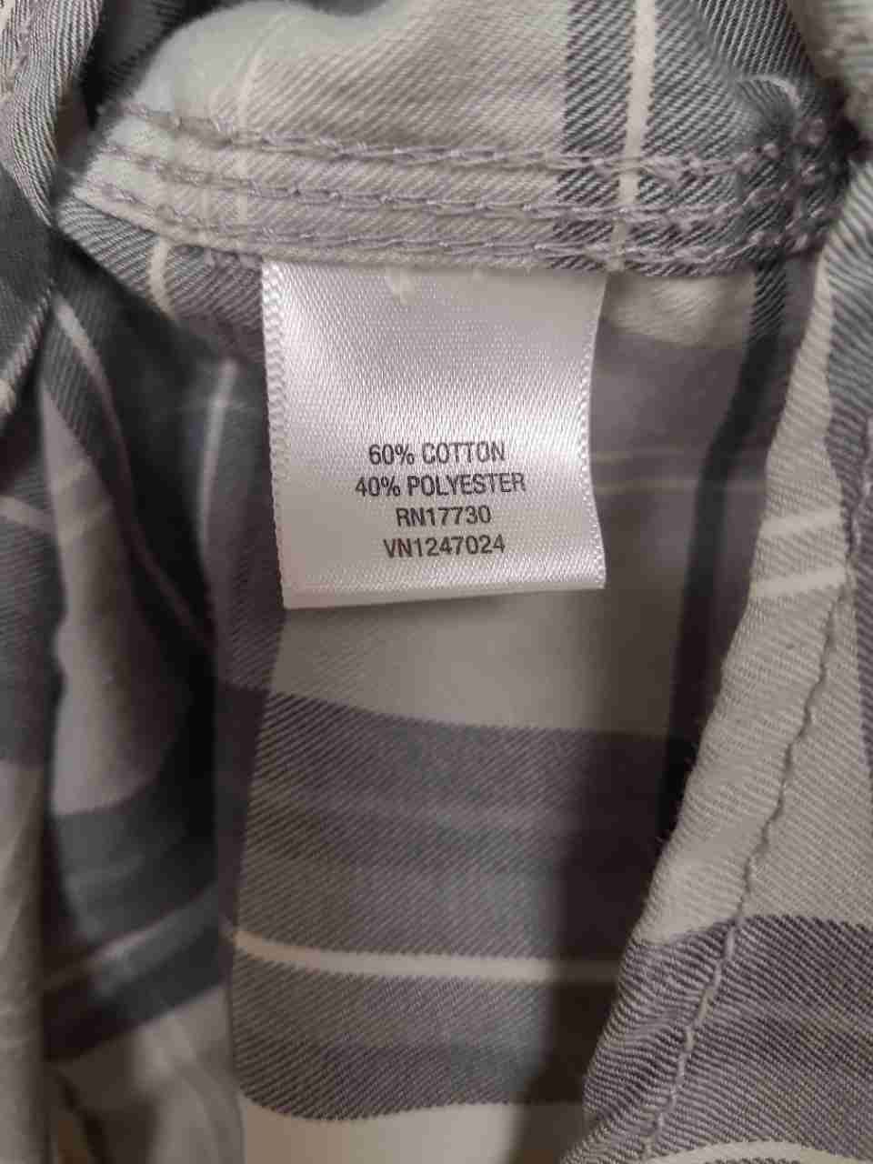 Converse One Star Men's Gray Plaid Button Down Flannel Style Shirt Sz M