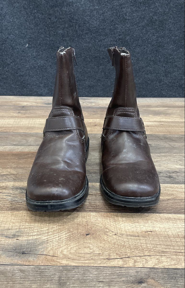 Sonoma Abram Brown Boys Side Zip Harness Biker Boots Size 6 Medium