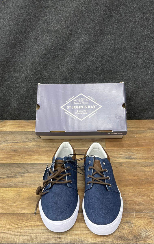 St. John's Bay Bryce Navy Denim Casual Men's Sneakers Size 10.5 DS NWT