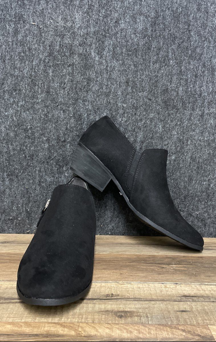 Dr. Scholl's Brief Black Microfiber Suede Ankle Booties Women's Size 9.5 W