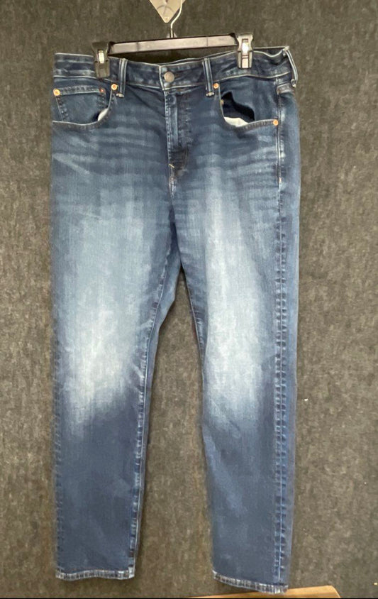 American Eagle Men's Athletic Fit Blue Jeans Faded Wash Sz 36x32