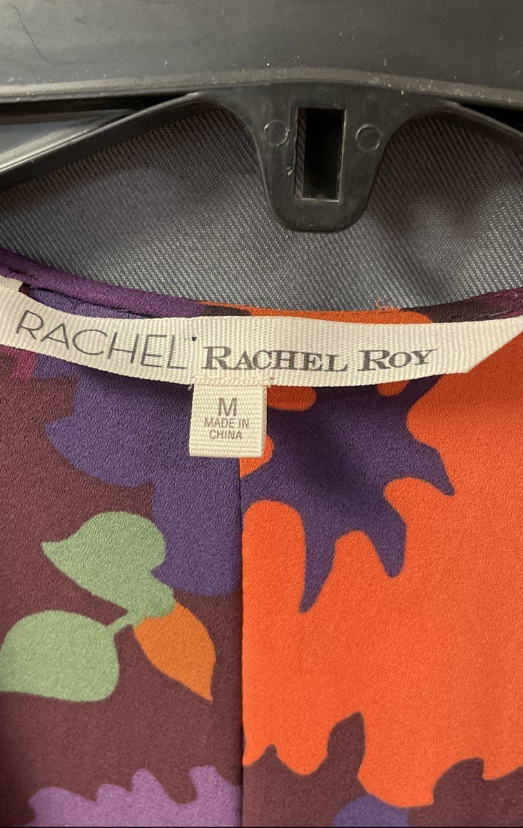 Rachel Rachel Roy Women's Purple Orange Floral Sleeveless V-Neck Dress Sz M NWT