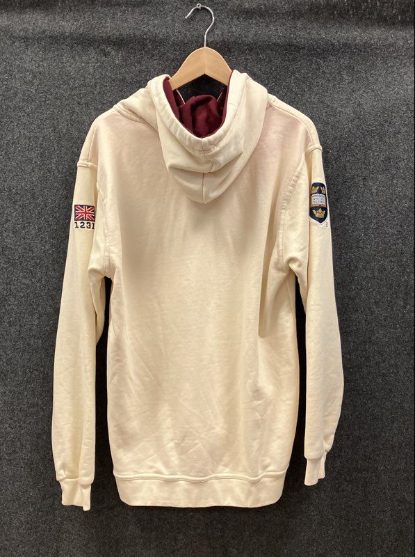 Official Oxford University Men's Cream Full Zip Fleece Hoodie Maroon Sz XL