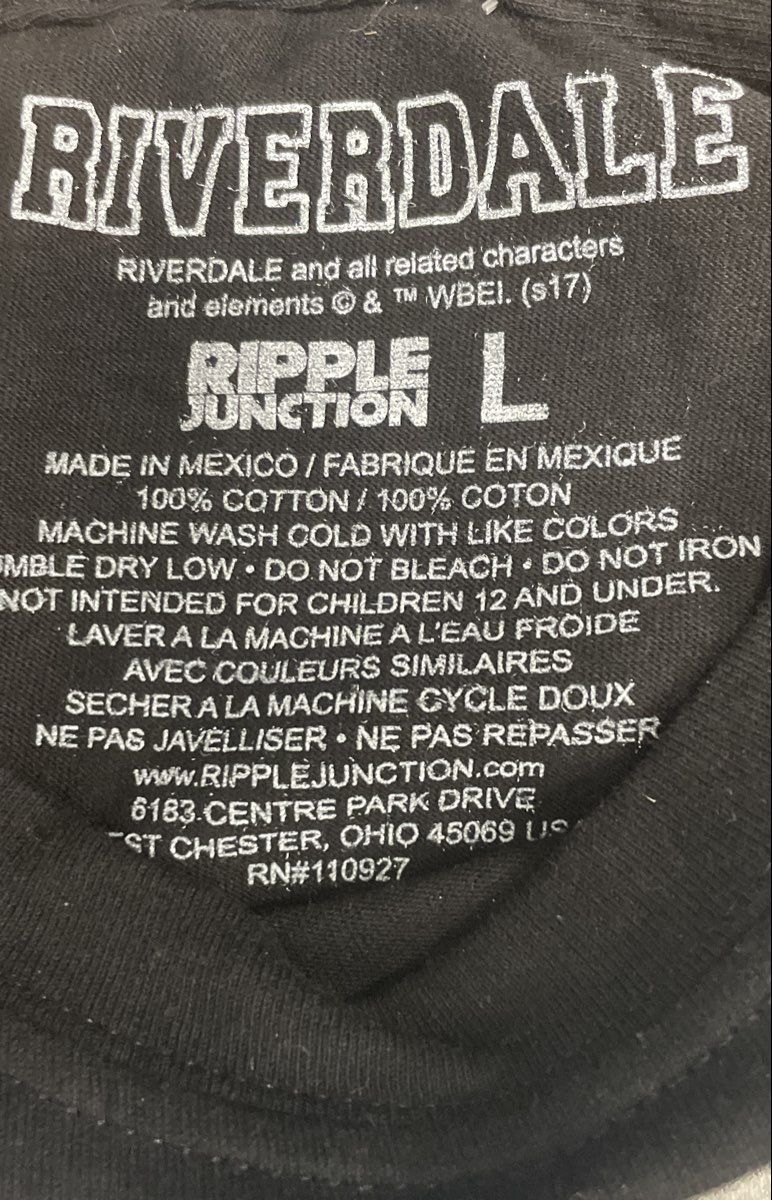 Ripple Junction Men's Black Riverdale Jughead Jones Wuz Here T-Shirt NWT Sz L