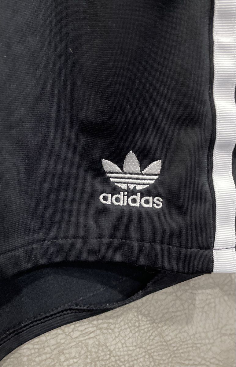 Adidas Originals Women's Black 3-Stripes Trefoil Logo Track Shorts Sz XL