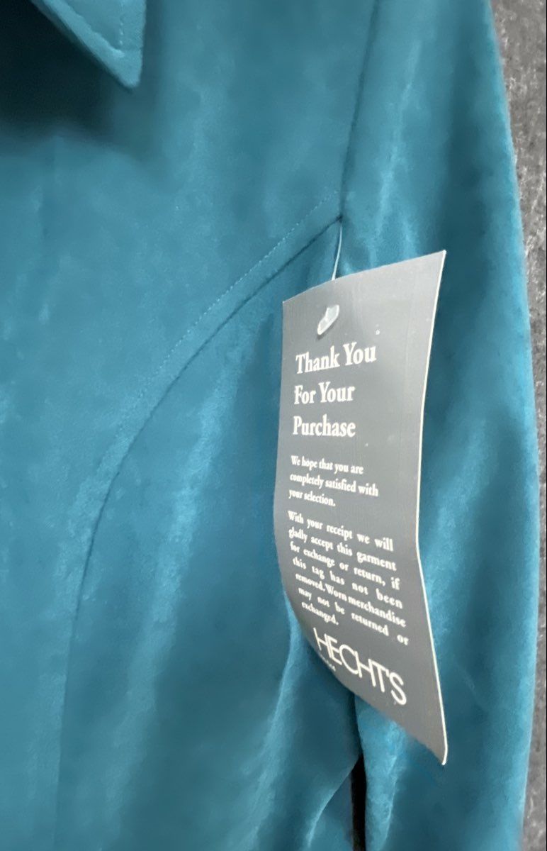Amanda Smith Women's Vintage Y2K Teal Zip Up Jacket Suede Feel Stretch NWT Sz 14