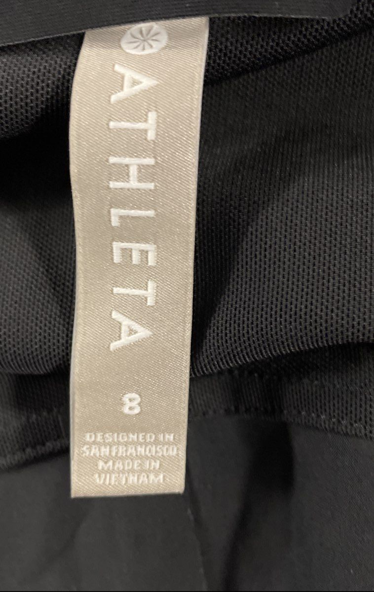 Athleta Women's Chelsea Blazer Jacket Black Stretchy Front Zip Pockets Sz 8