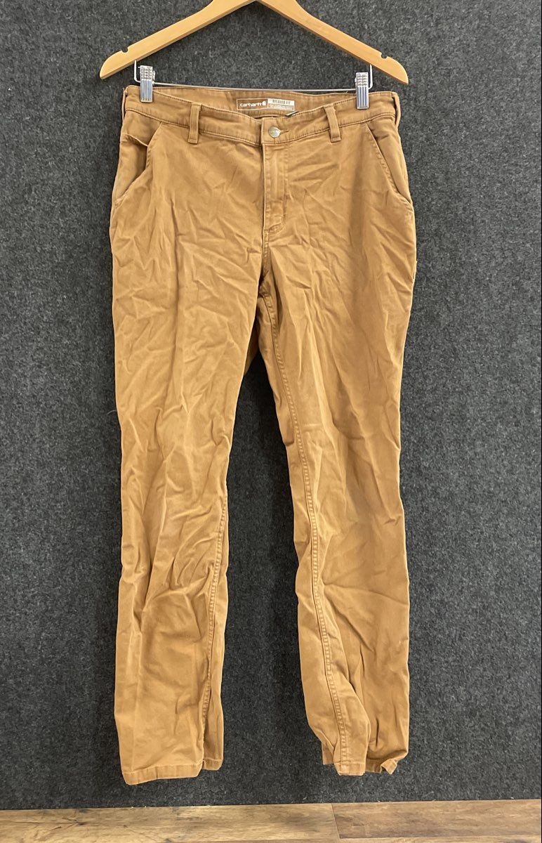 Carhartt Women's Brown Rugged Flex Relaxed Fit Canvas Carpenter Work Pants Sz 10