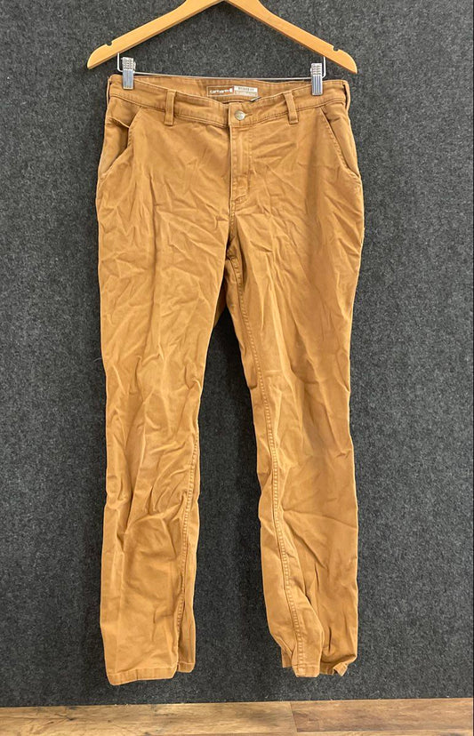 Carhartt Women's Brown Rugged Flex Relaxed Fit Canvas Carpenter Work Pants Sz 10