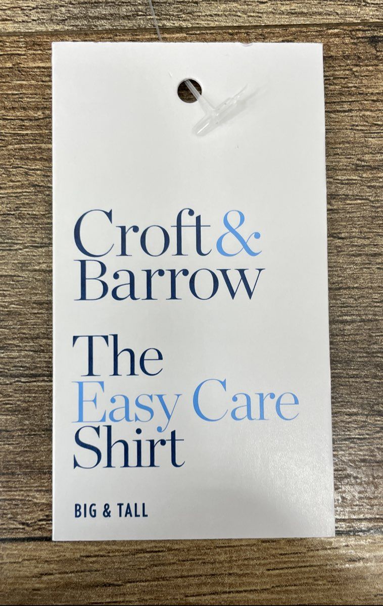 Croft & Barrow Men's Green White Plaid Easy Care Shirt Big & Tall 3XB NWT