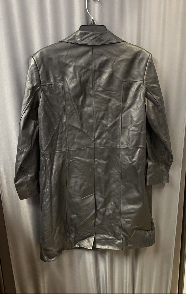 Preston & York Women's Black Genuine Lambskin Leather Car Coat Jacket Sz PM