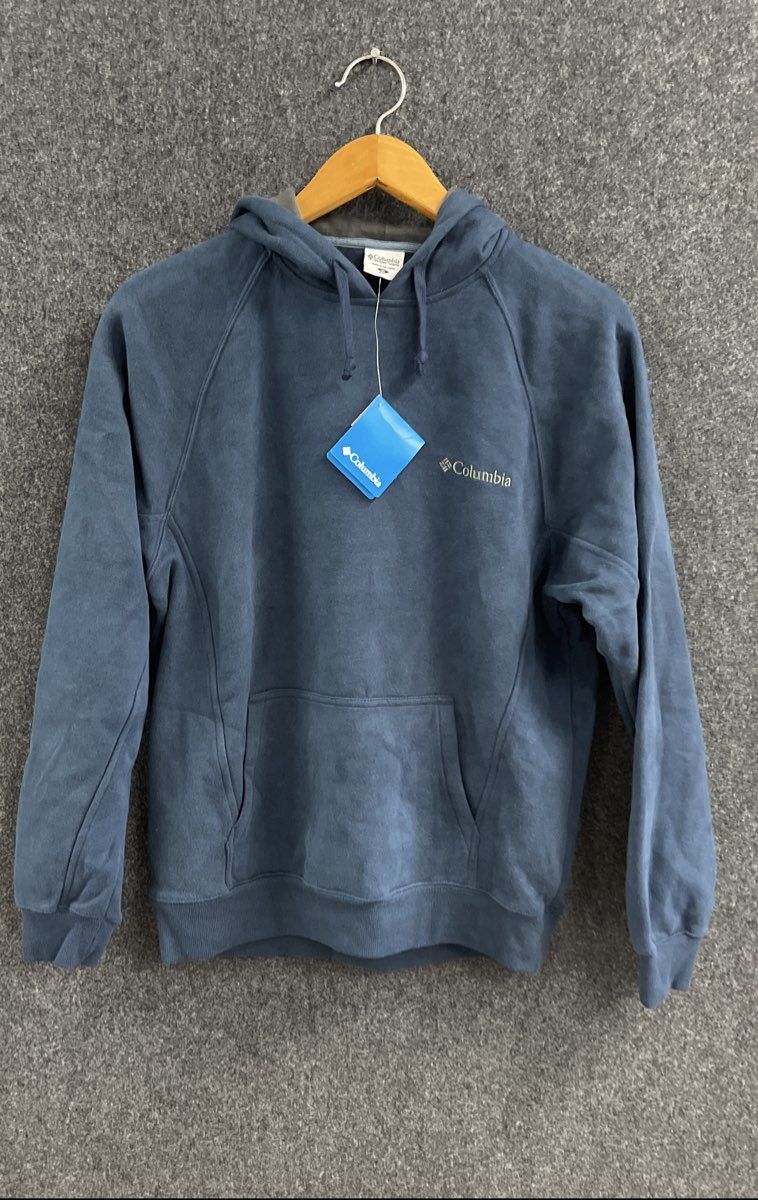 Columbia Men's Blue Hart Mountain Pullover Hoodie Cotton Blend Fleece NWT Sz M