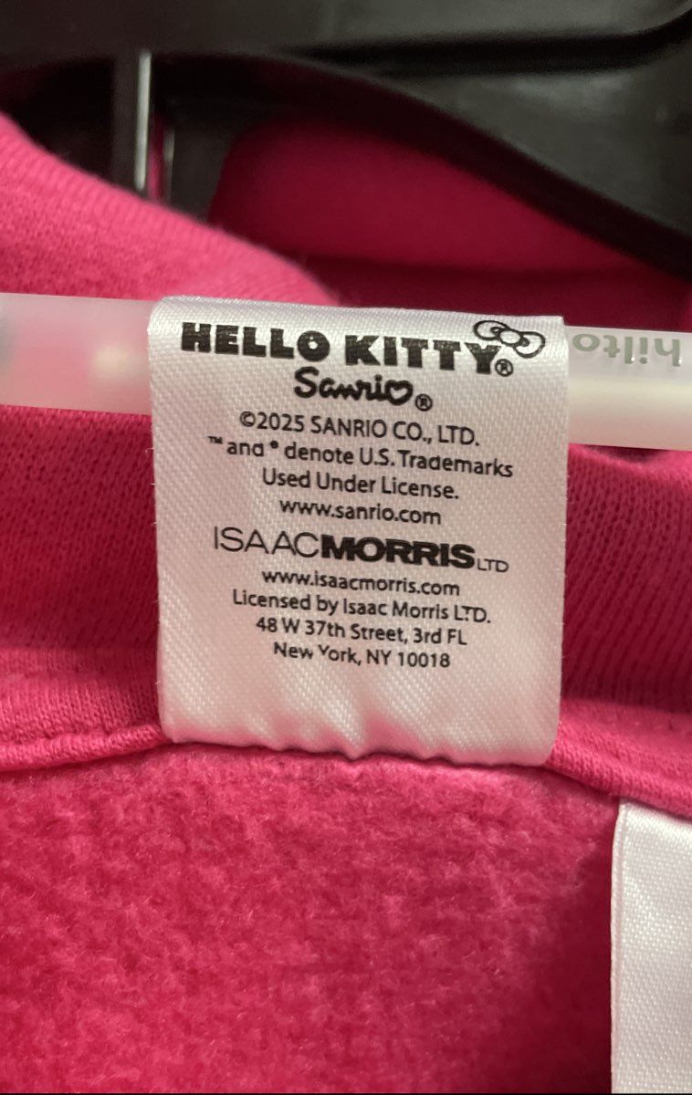Hello Kitty Women's Fuchsia Christmas Tree Graphic Hoodie Sleeve Print Sz L