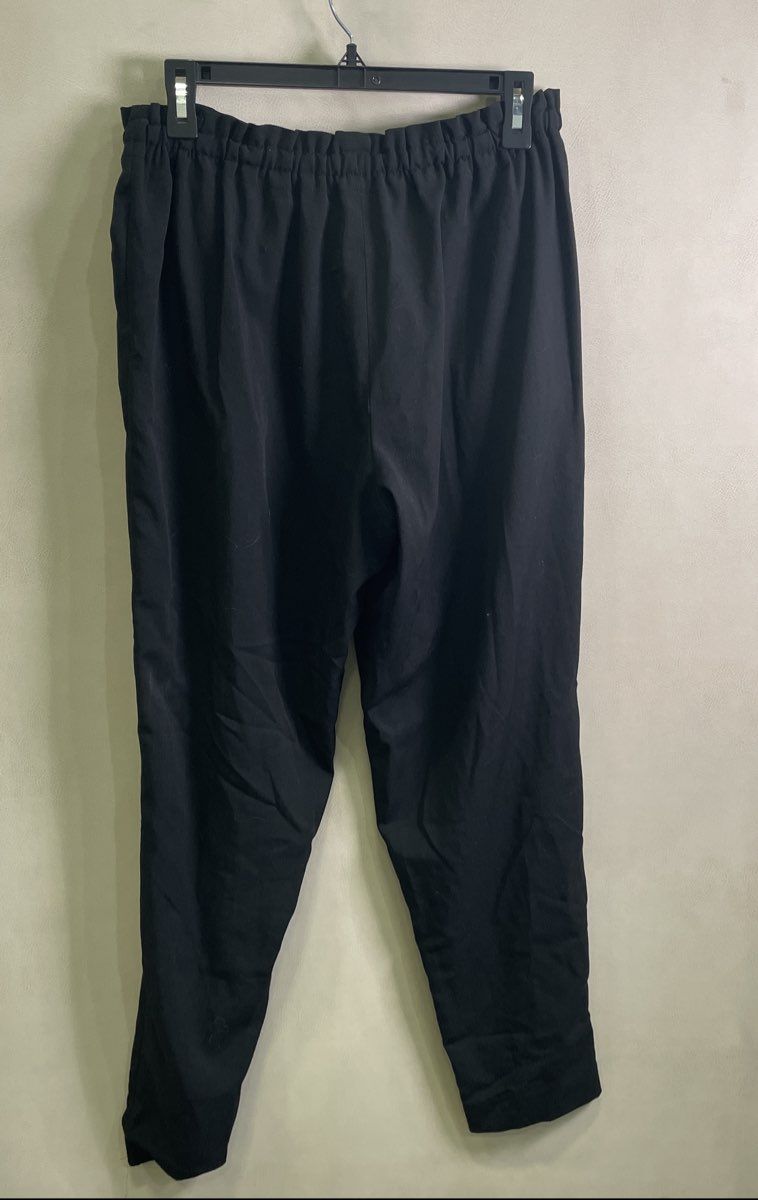 Coach Women's Black Elastic Paperbag Waist Drawstring Tapered Pants Sz 8