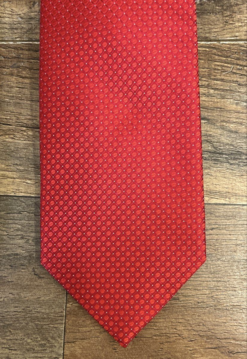 Steve Harvey Men's Necktie Lot of 2 White Geometric Silk Red Microfiber Dotted