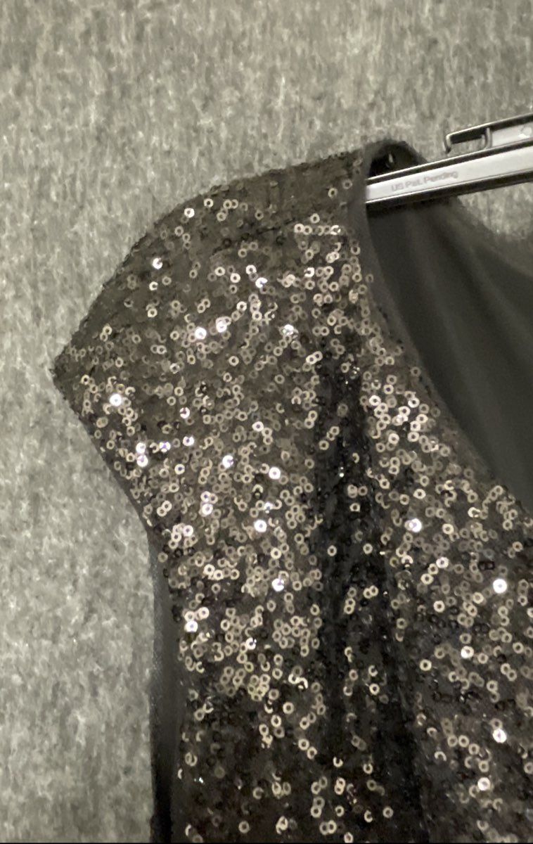 Lauren Ralph Lauren Women's Black Sequin Draped Cocktail Dress Sz 20W