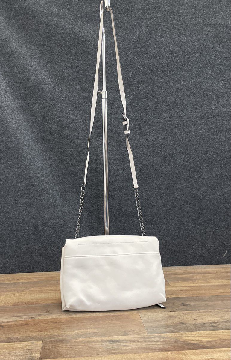 Simply Vera Vera Wang White Flap Crossbody Bag Chain Strap Shoulder Purse
