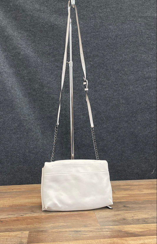 Simply Vera Vera Wang White Flap Crossbody Bag Chain Strap Shoulder Purse