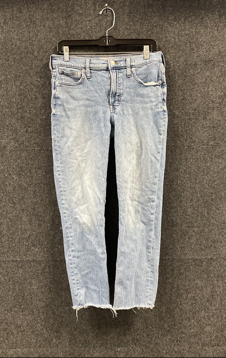 Madewell Women's Mid-Rise Perfect Vintage Jean Light Wash Raw Hem Sz 27