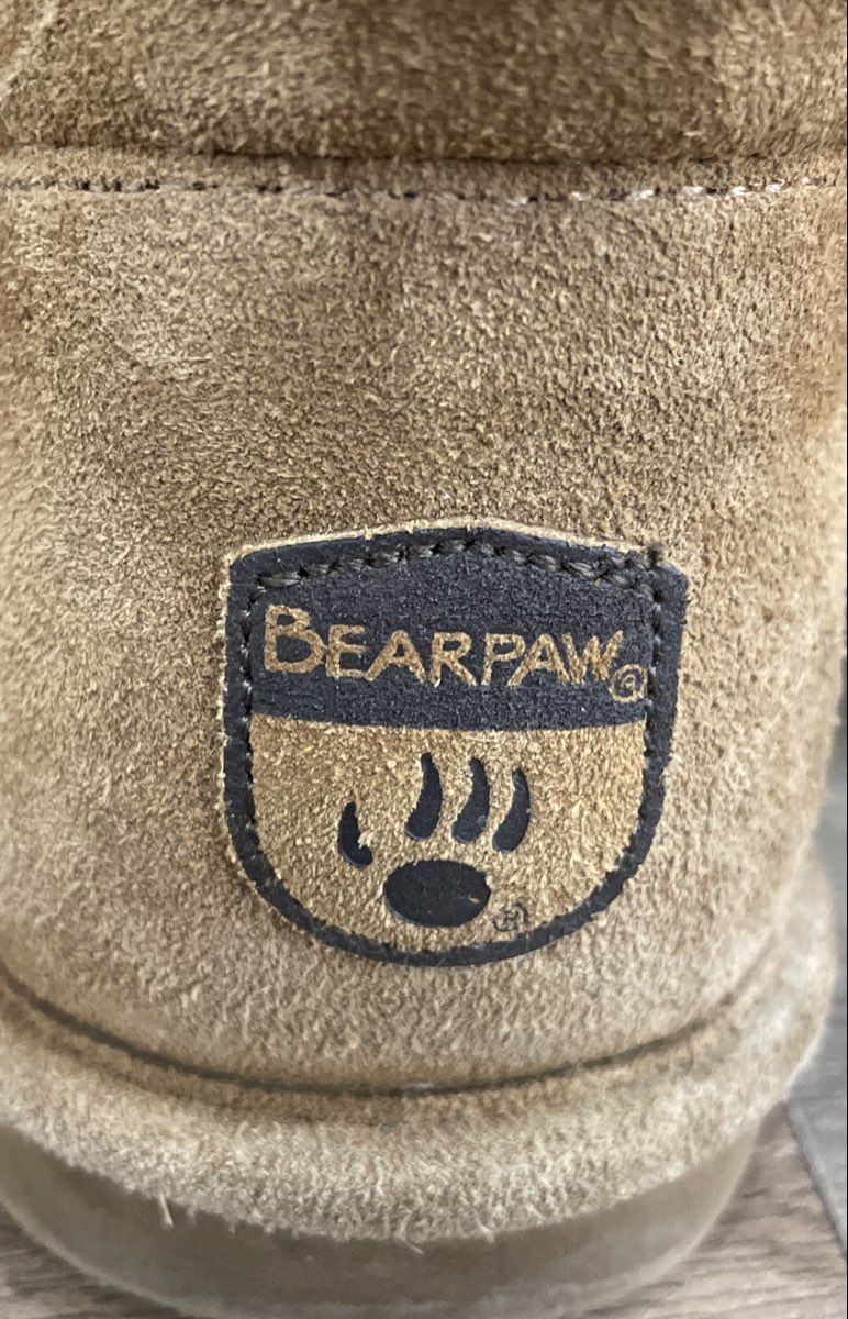 Bearpaw Hickory Brown Suede Sheepskin Style Low Cut Ankle Boots 12" Sole Length